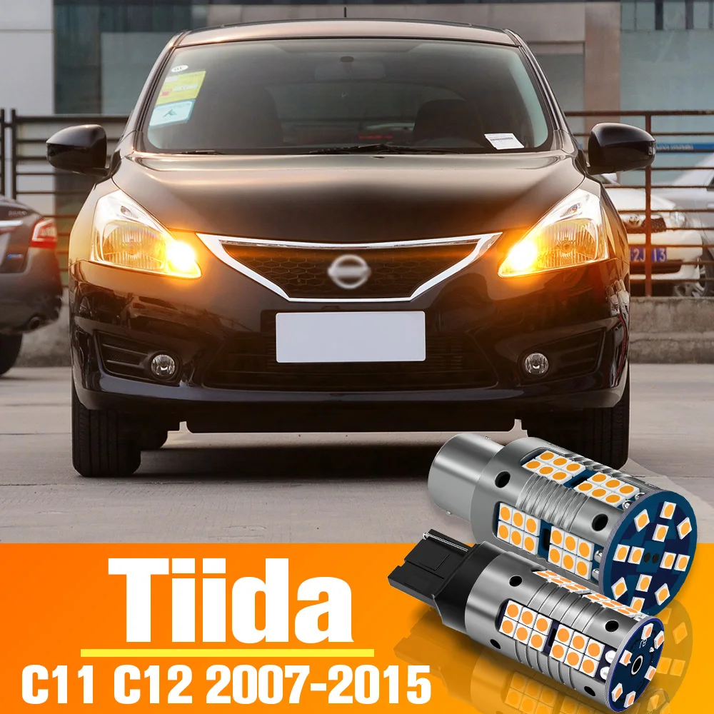 

2pcs LED Turn Signal Light Turning Bulb Accessories For Nissan Tiida C11 C12 2007-2015 2008 2009 2010 2011 2012 2013 2014