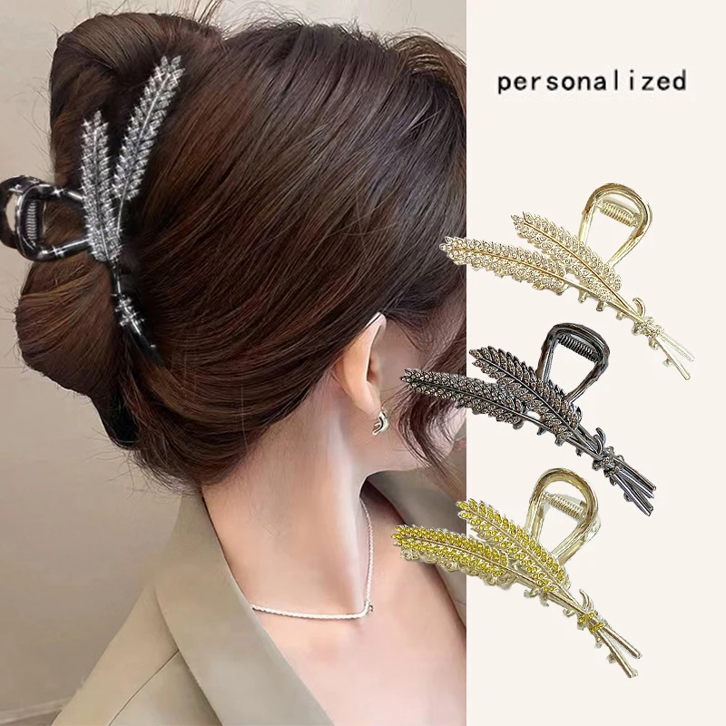 

2023 Newest Wheat Ears Hair Claws For Women Fashion Hair Clip Metal Hair Crab Hair Accessories Elegant Headwear