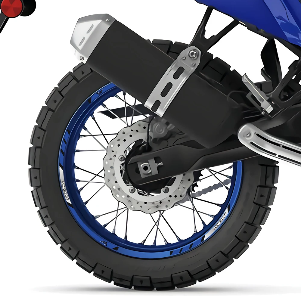 For Yamaha TENERE700 tenere 700 Motorcycle Accessories Sticker Wheel Reflective Stripe Rim Tire Waterproof Decorative Decals Set
