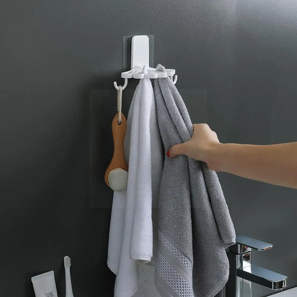 

1PC Self-adhesive Towel Holder Kitchen Rag Organizer Rack Moisture-proof Shelf Hook Towel Hanger Bathroom Mounted Kitchen W R4J1