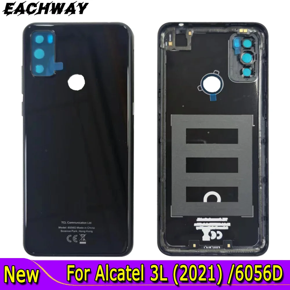 

6.52" For Alcatel 3L 2021 6056D Battery Cover Repair Replacement Parts Rear Door Housing Case New For Alcatel 6056D Back Cover