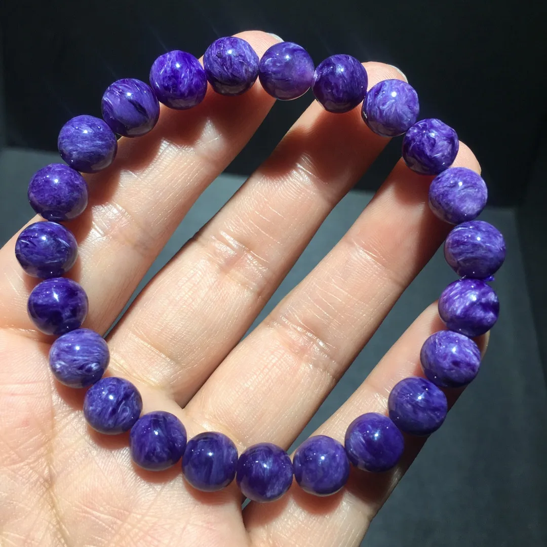 

8mm Natural Purple Charoite Crystal Bracelet Jewelry For Woman Lady Man Wealth Luck Gift Beads Gemstone Stone Strands AAAAA