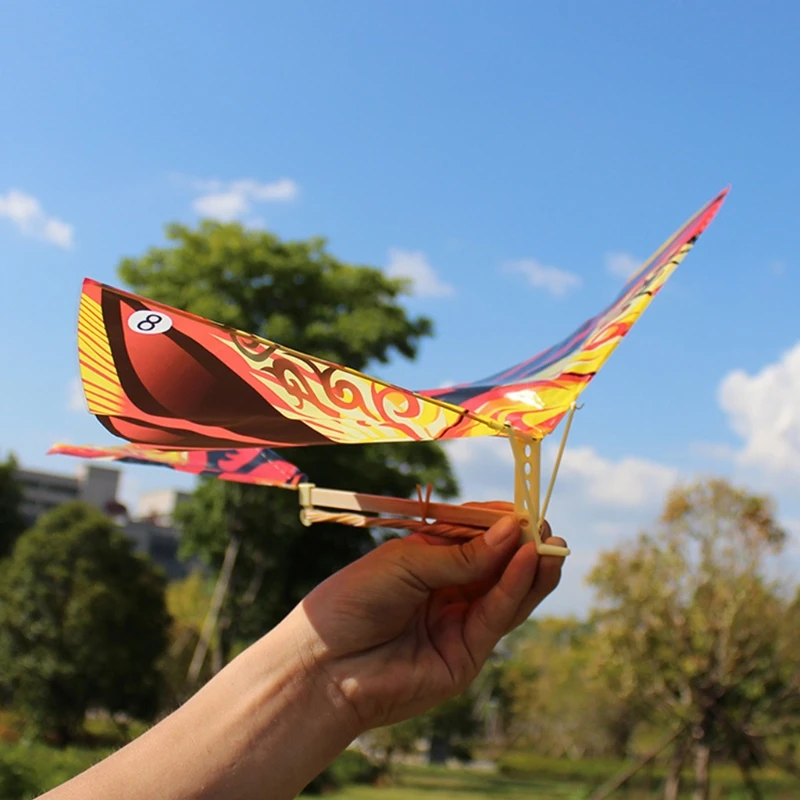 

10Pcs Elastic Rubber Band Powered Flying Birds Kite Funny Kids Toy Gift Outdoor Y4UD