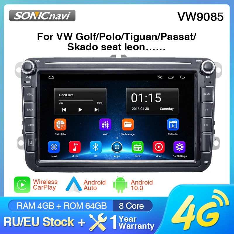 

8 Inch Car Radio Android Multimedia Player GPS WIFI Bluetooth Navigation Multi-languages For VW VOLKSWAGEN Passat Skoda Stereo