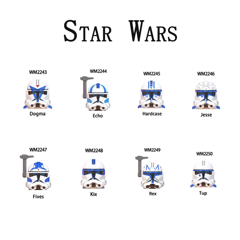 

Star Wars Building Blocks WM6126 Brick Figure Figurines WM2245 WM2246 Dogma Echo Hardcase Jesse Fives Kix Rex Tup WM2249 WM2250