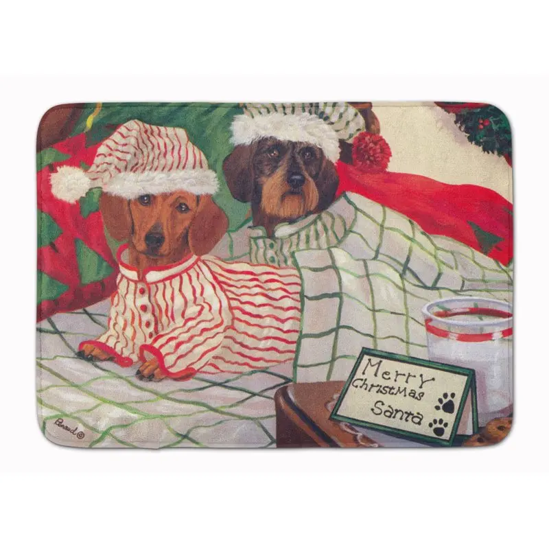 

Treasures PPP3260RUG Dachshund Christmas Waiting for Santa Bath Mat Machine Washable Anti-fatigue Memory Foam