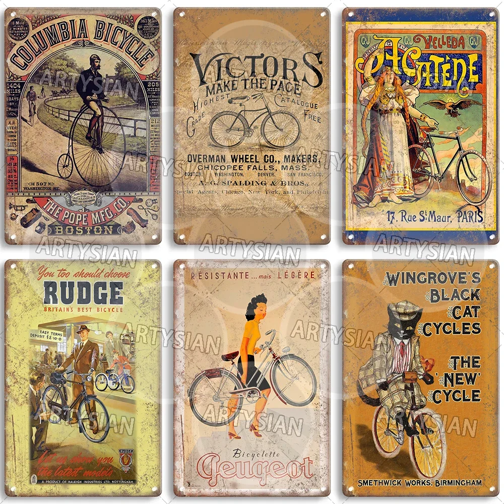 Винтажный велосипедный металлический знак велосипедные рекламные таблички