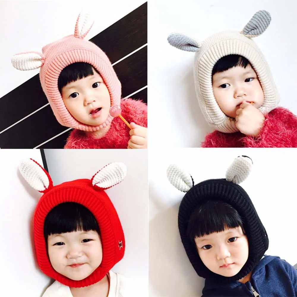 Kids Winter Warm Beanie Hat Kids Knit Baby Baby Winter Hat, Kids Knitted Hat, Toddler Cotton Hood 1-4 Years