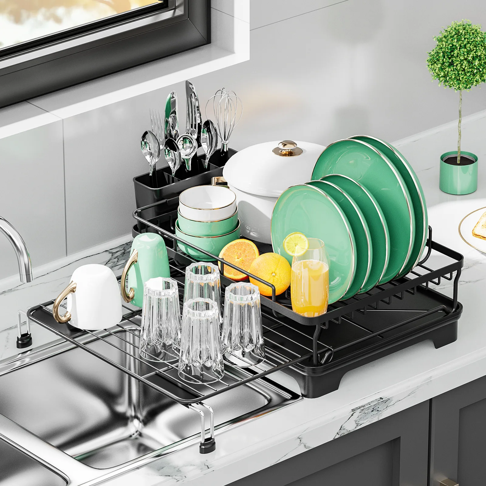 Кухонная стойка для посуды бытовая многофункциональная раковина мытья