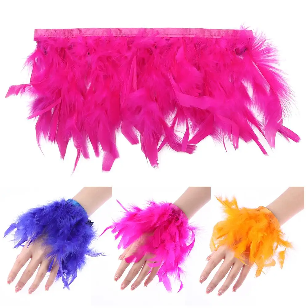 

Anklet Decoration Hair Accessories Feather Cuffs Clap On Satin Wristband Slap Bangle Turkey Feather Slap Bracelets