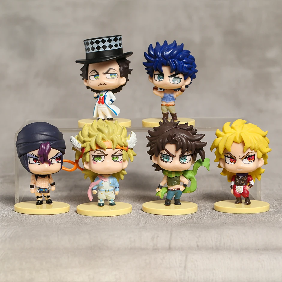 

JoJo's Bizarre Adventure Battle Tendency Jonathan Joseph Dio Brando Kars Caesar Zeppeli Q Version Mini PVC Toys Dolls Figures