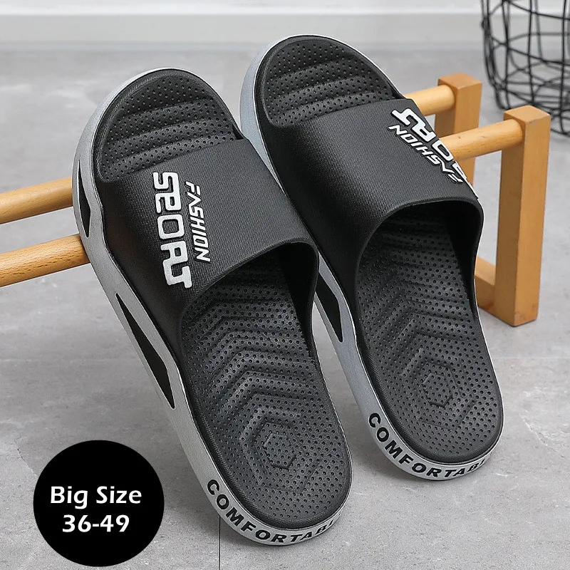 Big Size 48 49 Men Outside Slippers Summer Beach Sandals Thick Sole Non-slip Slides Fashion Slides Indoor Casual Bathroom Shoes