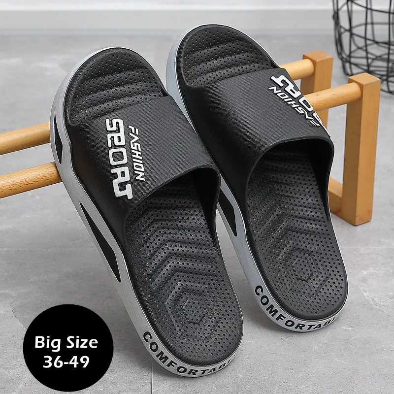Big Size 48 49 Pantofole Esterne Da Uomo Sandali Da Spiaggia Estivi Suola Spessa Scivoli Antiscivolo Scivoli Di Moda Scarpe Da Bagno Casual Per Intern