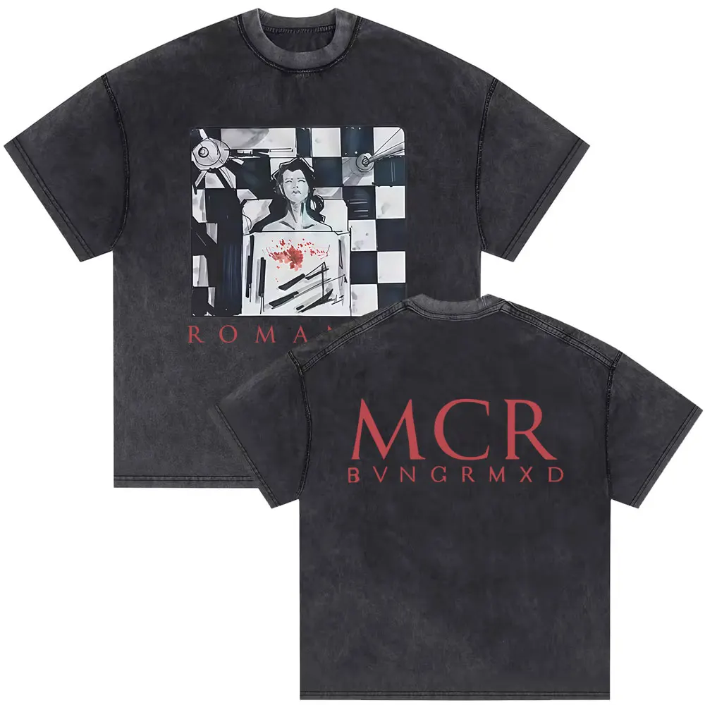 Фото Ограниченная серия в стиле панк-группа My Chemical Romance Three Cheers for Sweet Revenge, винтажные футболки для мужчин и женщин, футболки большого размера в стиле рок №4