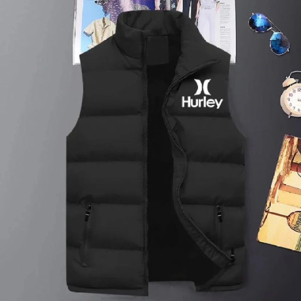 

Newest Men's Winter Fashion Leisure Warm Zipper Vest Cotton Sleeveless Down Jacket Trend Stand Collar Male Sleeveless Coat M-5XL