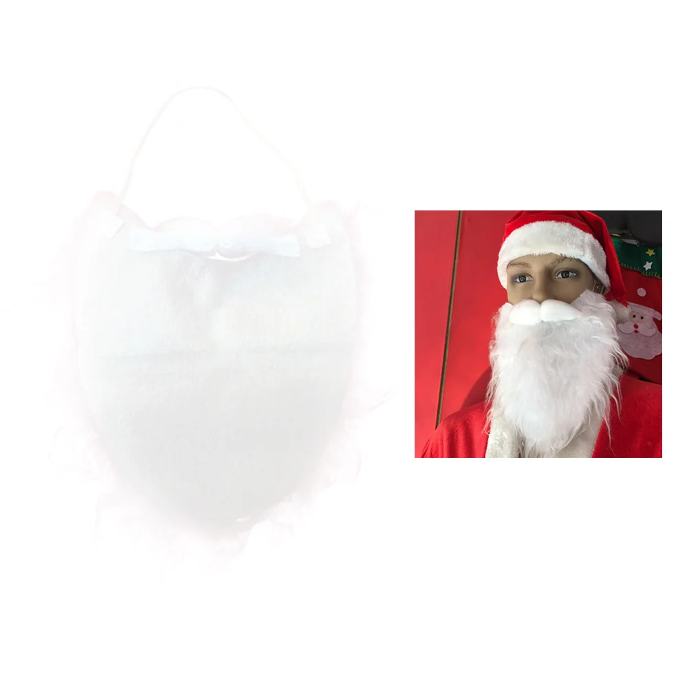 

Beard Santaclaus Fake Costume White Christmas Mustache Cosplayand Curly Funnyadhesive Self Set Gnome Realistic Adults Wizard