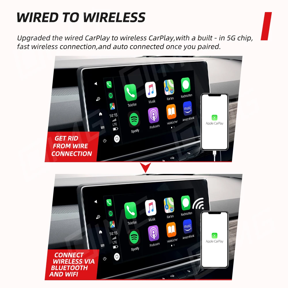 OEM беспроводной адаптер Carplay carplay Ai Box Smart Car Для VW Benz Audi Kia Skoda Volvo Honda Hyundai |