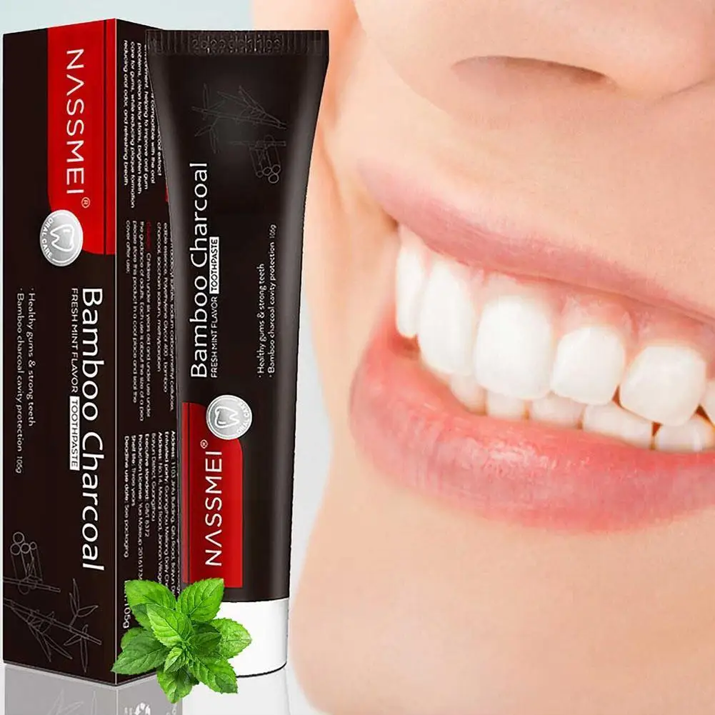 

105g Bamboo Charcoal Toothpaste Black Activated Carbon Paste Plaque Oral Fresh Tooth Anti-sensitive Stains Care Remove Brea W8Q2