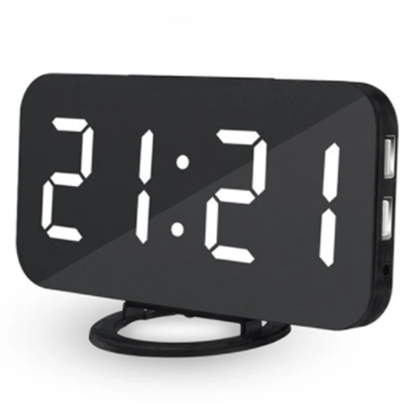 

Цифровой будильник, светодиодный дисплей с USB-портом зарядного устройства, автоматический диммер, функция повтора сигнала, современные зер...