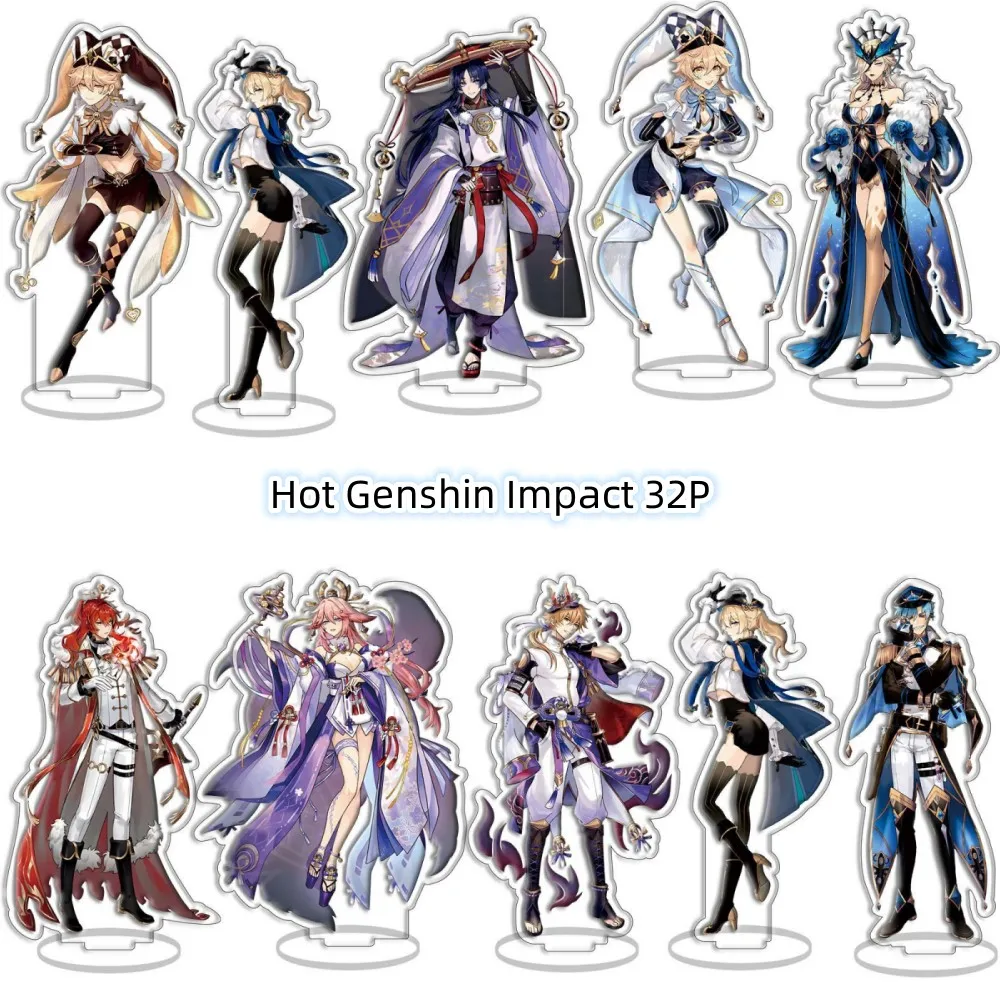 

Hot Anime Figure Genshin Impact Zhongli Ayato Venti Xiao Yae Miko Yelan Acrylic Stand Model Plate Desk Decor Standing Fans Gift