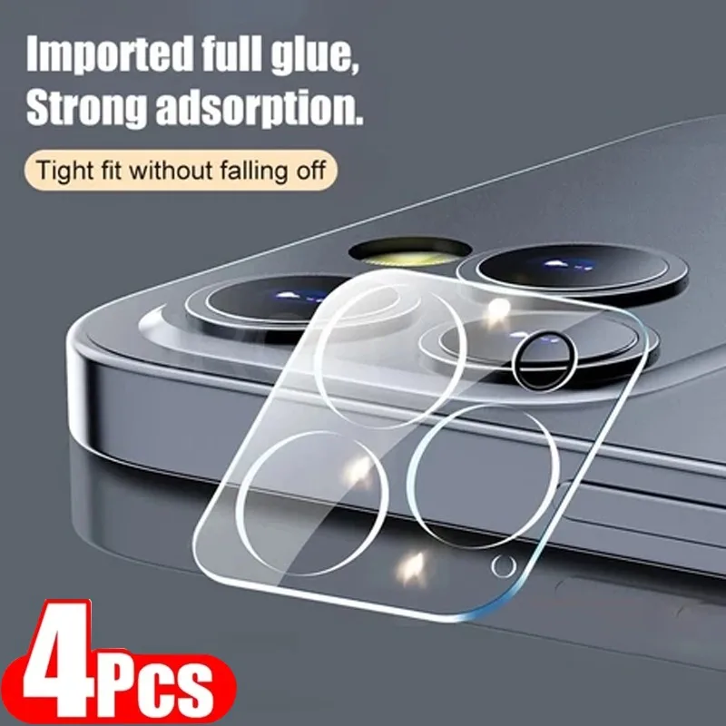 4 шт. HD стеклянные защитные пленки для задней камеры iPhone 16 11 12 Pro Max 13Mini Защитная