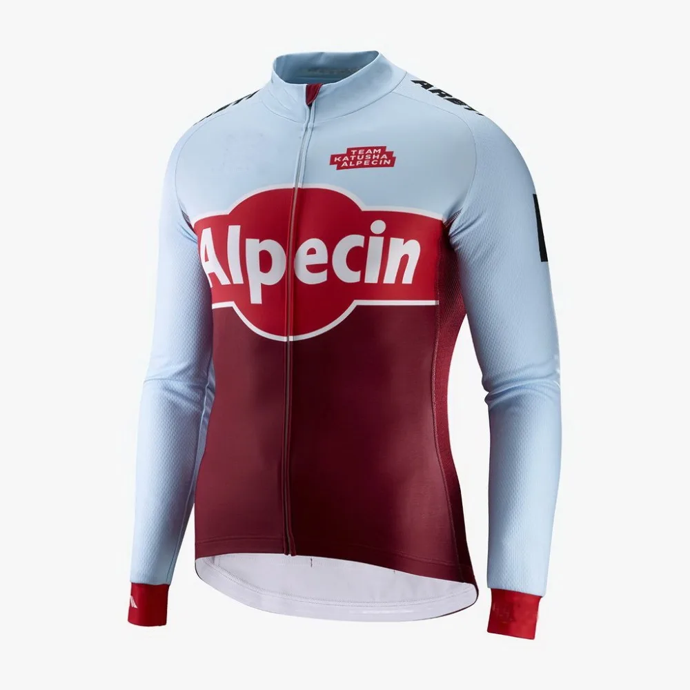 

Зимние теплые флисовые вело-Джерси, Осень-зима 2018, теплая одежда KATUSHA ALPECIN Mtb с длинным рукавом, Мужская велосипедная одежда, велосипедная одежда
