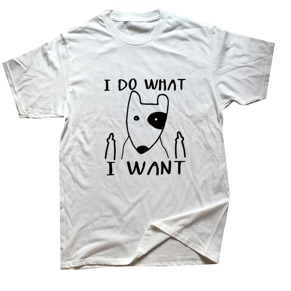 

I Do What I Want Bull Terrier Lover T Shirt Gift Lovely New Fashion Cartoon Dog Bull Terrier Pocket T-Shirt