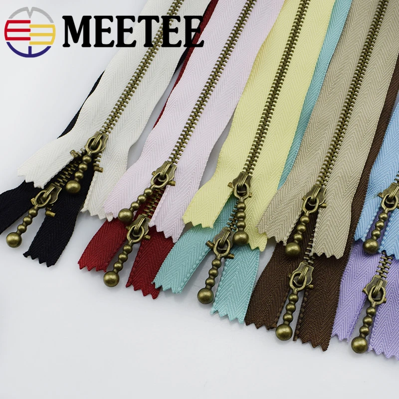 

10Pcs 15/20/30/40cm 3# Metal Zippers Close-End Zip Zips Repair Kit DIY Sewing Bags Jeans Shoes Clothing Tailor Craft Acessories