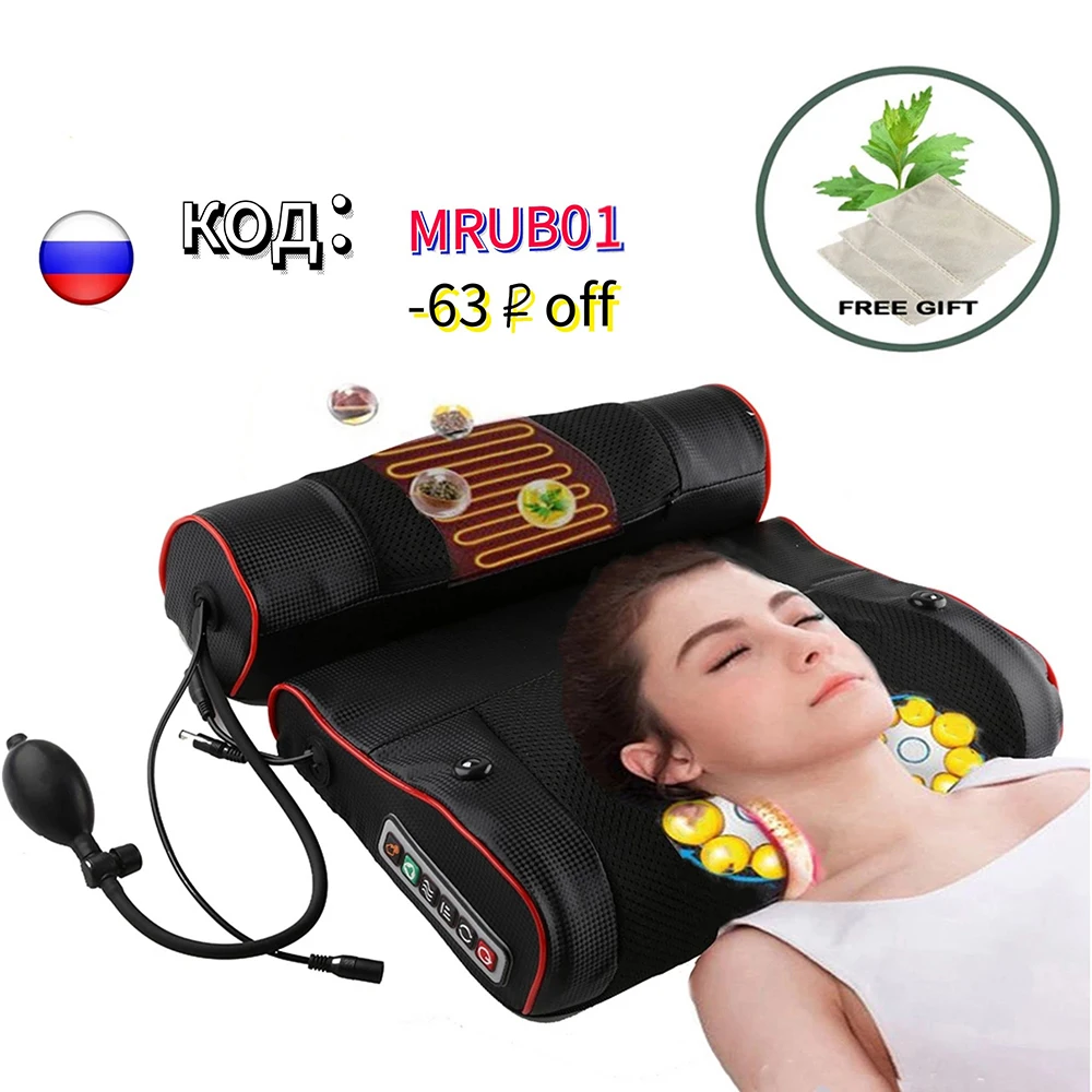 

Подушка для массажа шиацу, с подогревом спины, разминающая, инфракрасная терапия, массажер AB, расслабление шеи