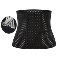 summer slim mesh polyester wrap body shaper sheath tummy control belt corset waist trainer with 6 hook and 13 steel bone