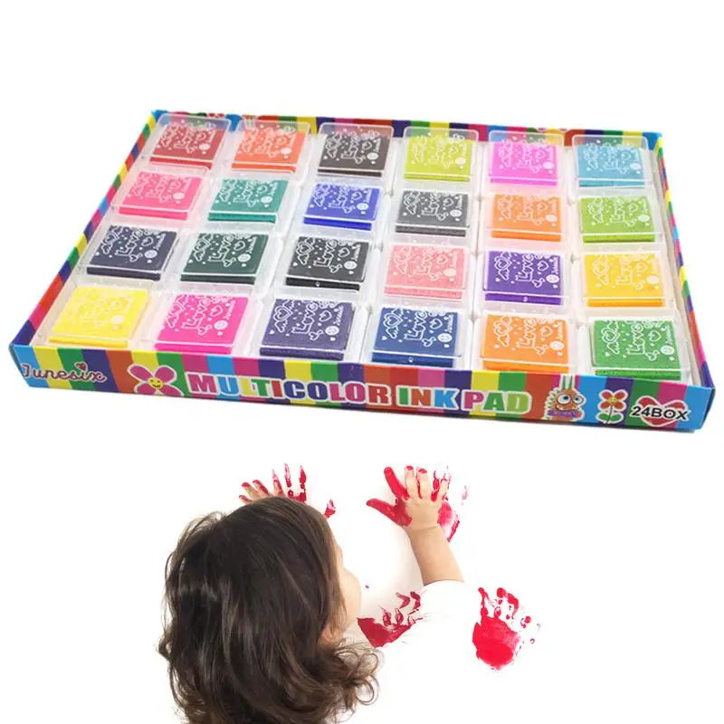 

Stamp Pad Set Fingerprint Rainbow Color Craft Ink Pad Set DIY Stamp Pad For Rubber Stamps Paper Scrapbooking