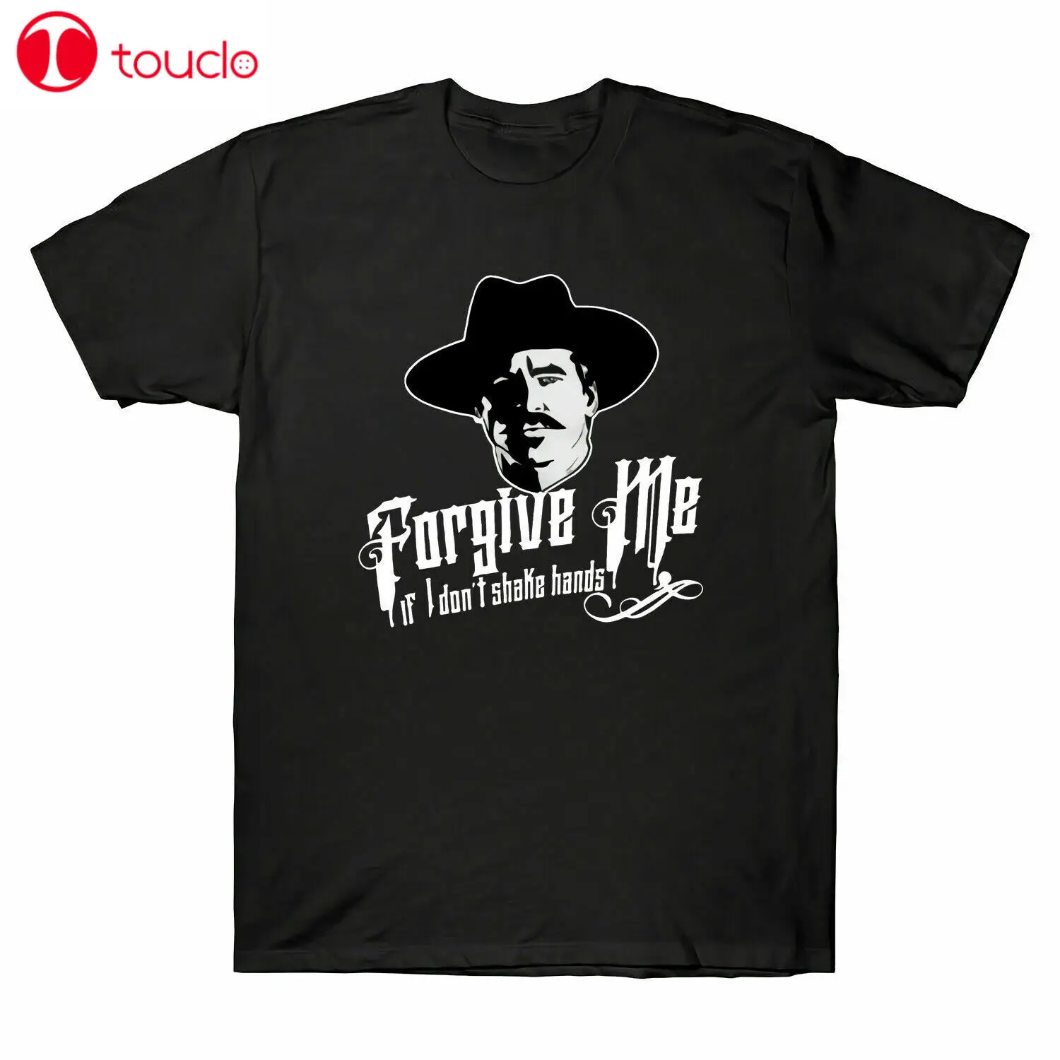 

Ретро Doc Holliday простите меня, если я не встряхиваю руку надгробие, цитата, черная футболка унисекс для женщин и мужчин