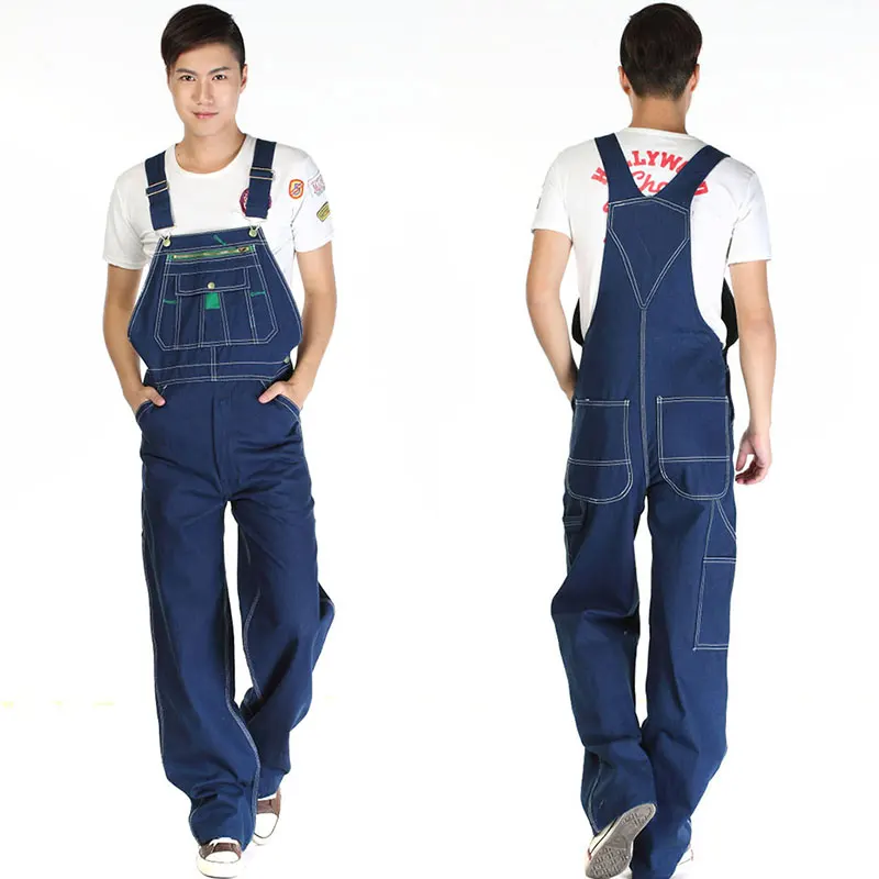 

Hot 2023 Men's Plus Size 26-40 42 44 46 Overalls Large Size Huge Denim Bib Pants Fashion Pocket Jumpsuits Free Shipping Brand