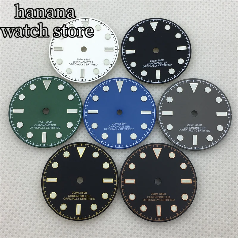 Светящийся циферблат с механизмом NH35NH36NH38 Miyota 8215 8205 DG 2813 3804 PT5000 29 мм