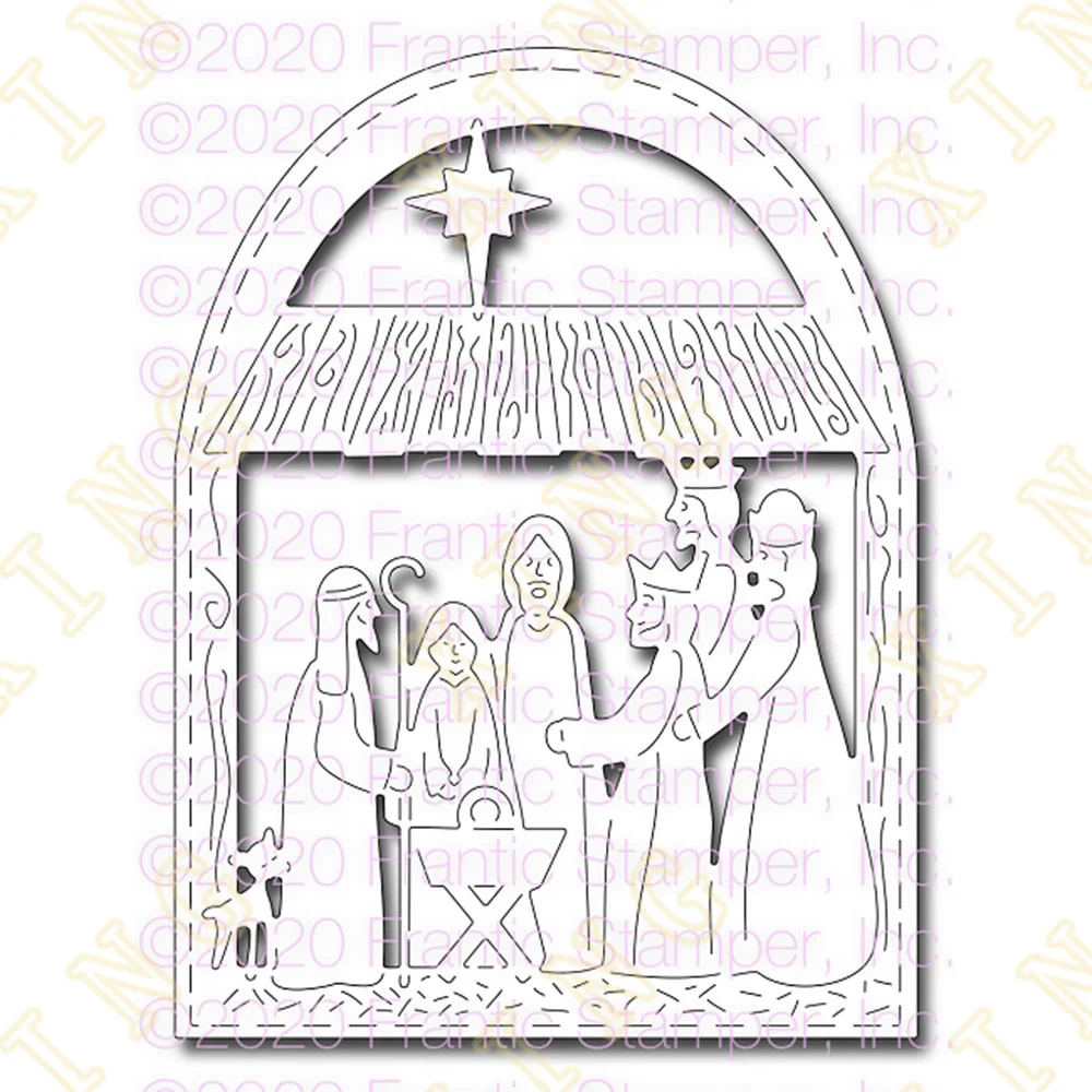 

Hot Arched Nativity New Metal Cutting Dies Scrapbook Diary Decoration Stencil Embossing Template Diy Greeting Card Handmade
