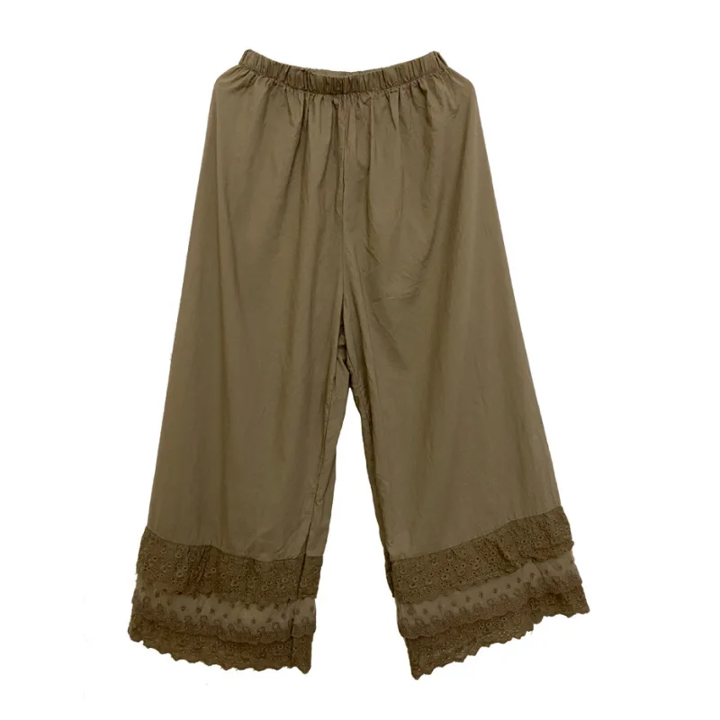 

Art Style Women's fresh cotton and linen nine point pants