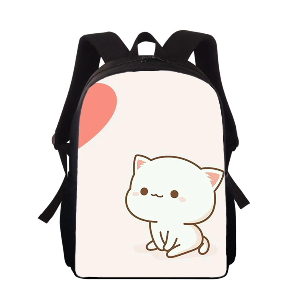 Peach Cat Cartoon cute 15” 3D Print Kids Backpack Primary School Bags for Boys Girls Back Pack Students School Book Bags