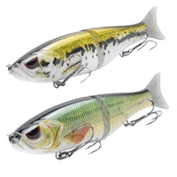 180mm 62g hard sinking glide bait trout seaperch culter fishing lure 3d eye 5 colors no 4 treble hook with soft tail in sea lake