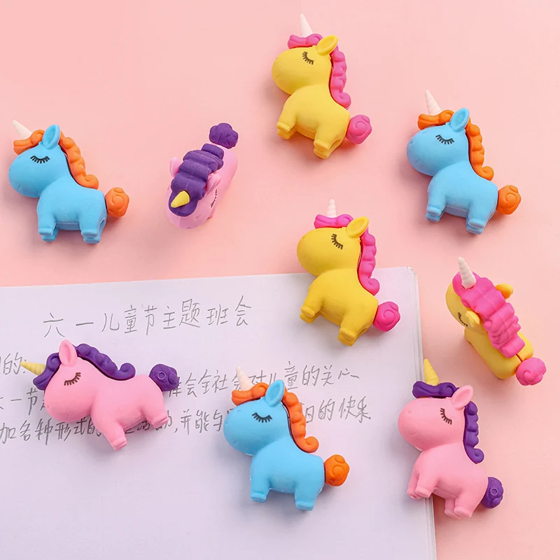 

1PCS Colorful Unicorn Erasers Cute Children Student Gift School Stationery Drawing Sketch Office Supplies