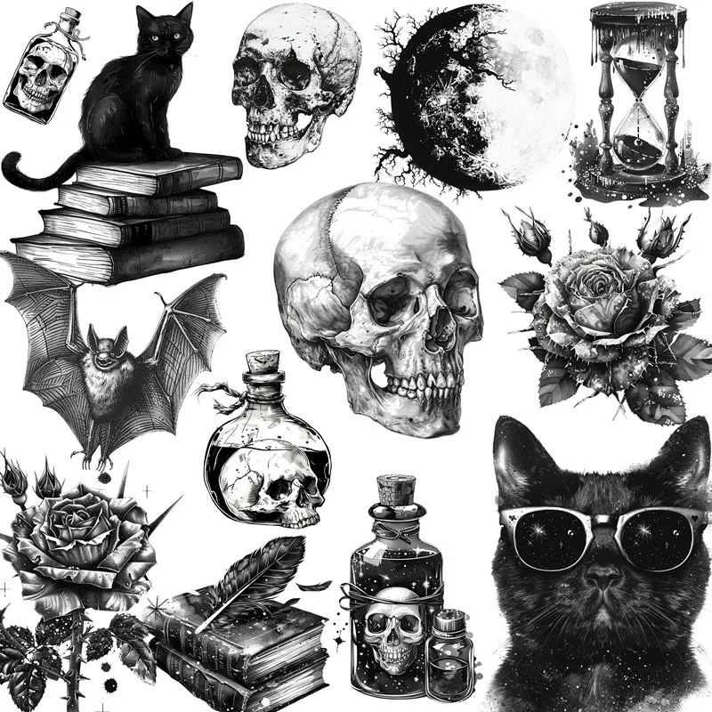 20 шт./упаковка декоративные наклейки в виде черной кошки