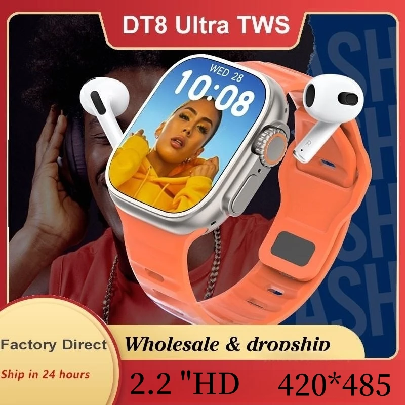 

NEW DT8 Ultra TWS MP3 Smartwatch Compass 49MM Series NFC GPS Tracker ECG Game Bluetooth Call Voice Memo Watch Men PK HK8 PRO MAX