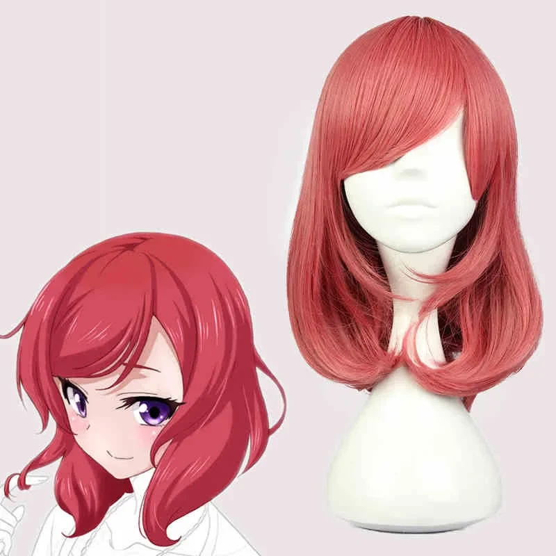 Отлично! Головной убор для косплея Love Live Maki Nishikino из синтетических волос средние