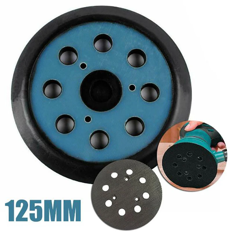 

5" 8 Hole 3 Eye Blue And Black Backing Disc Sanding Pads Hook Loop For Makita Random Orbit Sander