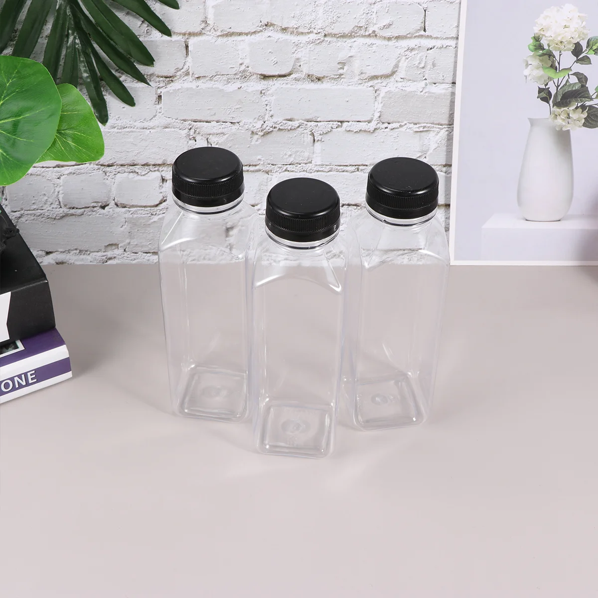 

10PCS Plastic Bottles with Caps Clear Pet Bottles Empty Pet Containers Beverage Bottles Drink Container Condiment Bottles