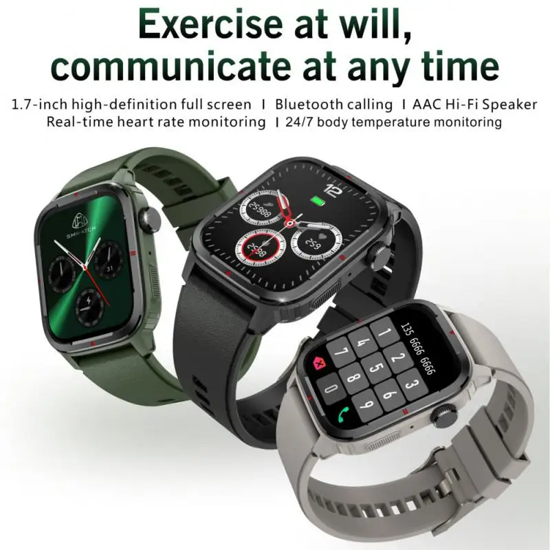 

Smartwatch Q25 Bluetooth Calling Smart Watch Music Play Hifi Speaker 1.7inch HD Screen Temperature Real Time Heart Rate Monitor
