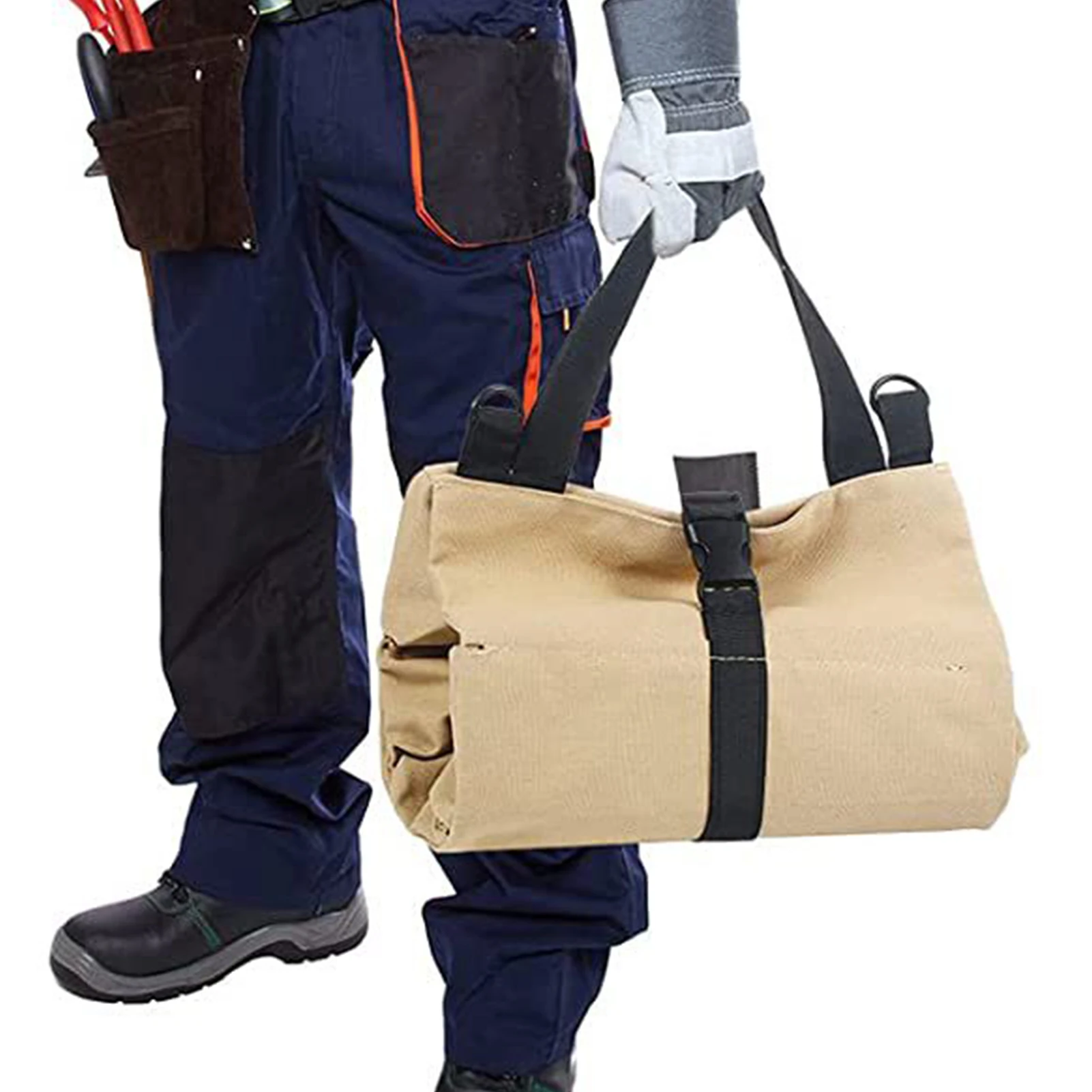 

Tool Roll Up Organizer Multi-Purpose Tool Pouch Canvas Tool Roll Organizer 5 Zipper Tool Pockets Electricians Wrench Tool Roll