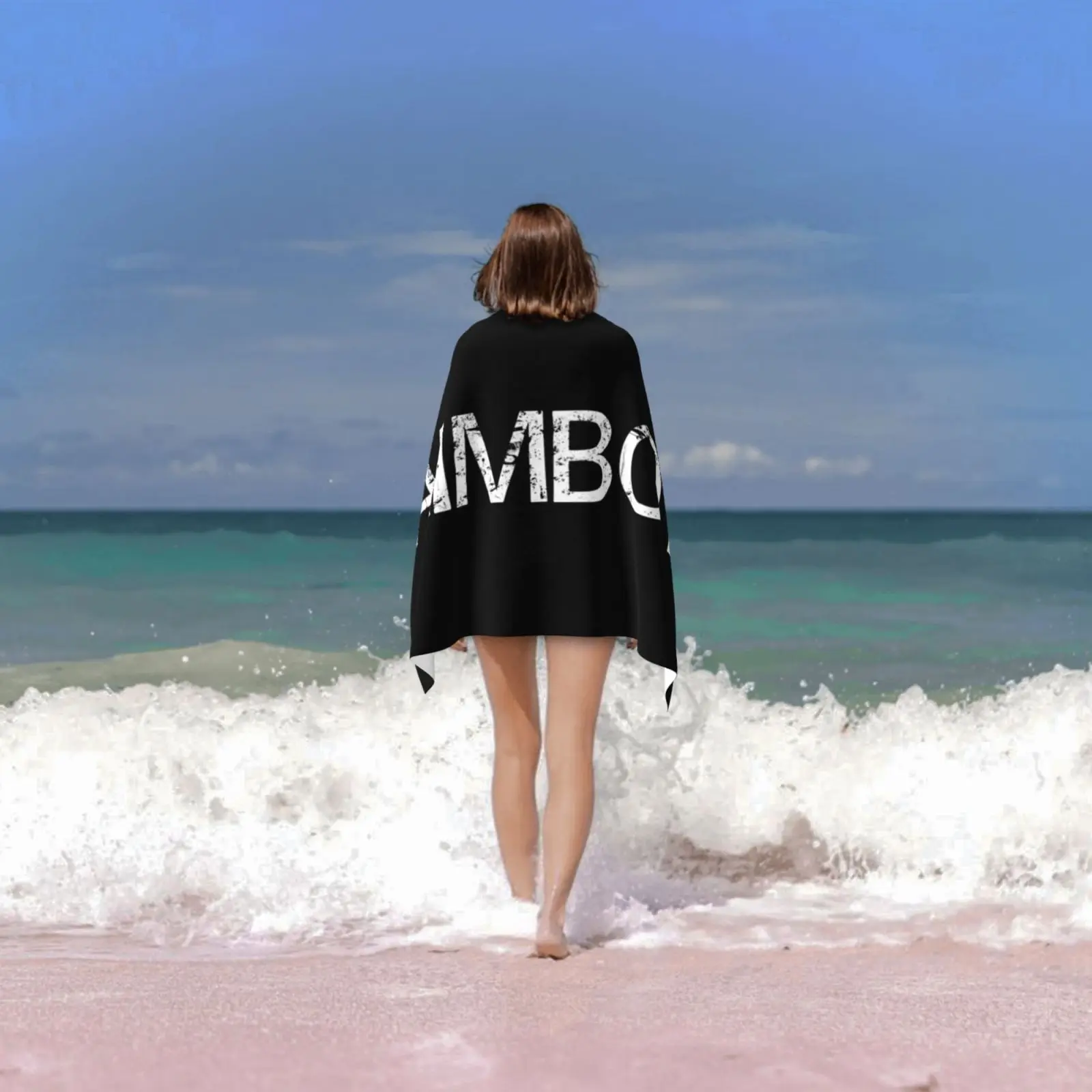 Пляжное полотенце Aimbot быстросохнущее качественное черное белое Черное и