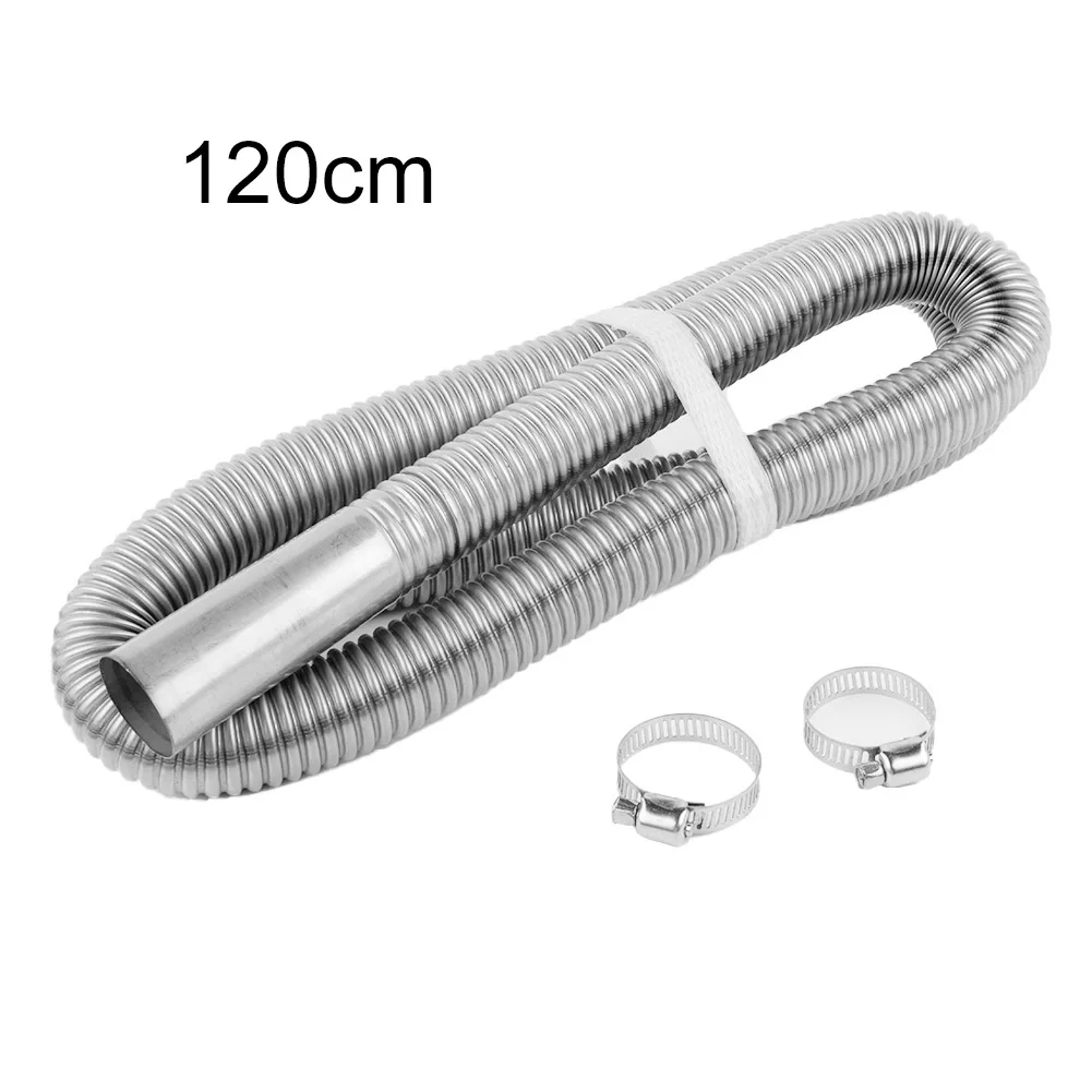 

60cm-300cm Air Diesel Heater Exhaust Pipe Tube Silver Parking Pipe Stainless Steel High Quality Car Air Conditioning Accessories