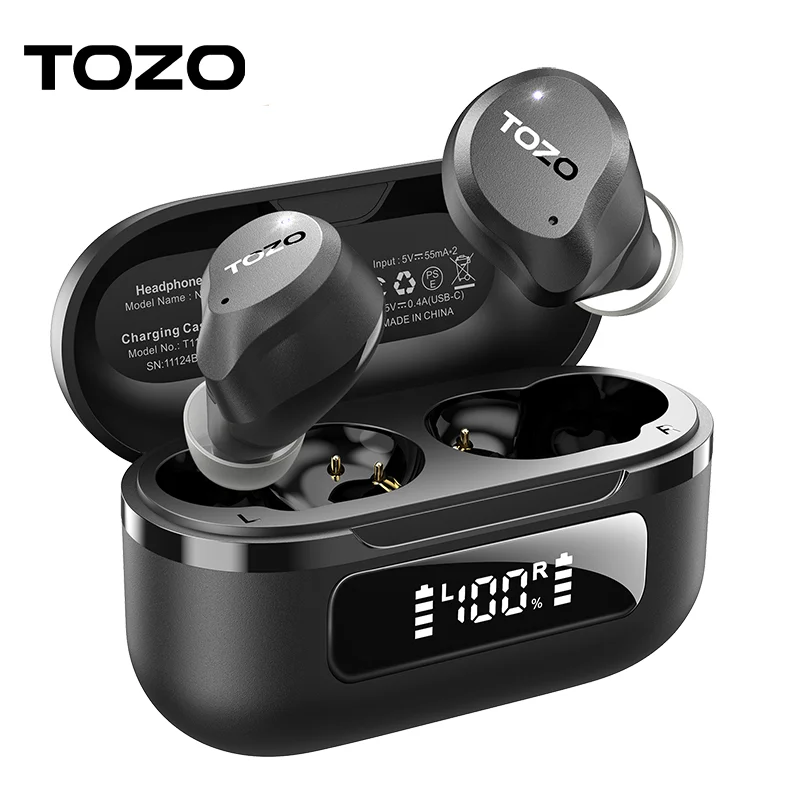 Фото TOZO новые настоящие беспроводные наушники-вкладыши TWS наушники 10 мм драйверы стереозвук с шумоподавлением Bluetooth наушники гарнитура №1