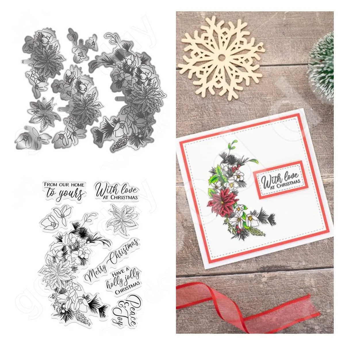 

Arrival Poinsettia Delight Cutting Dies Stamps Scrapbook Diary Decoration Stencil Embossing Template Diy Greeting Card Handmade